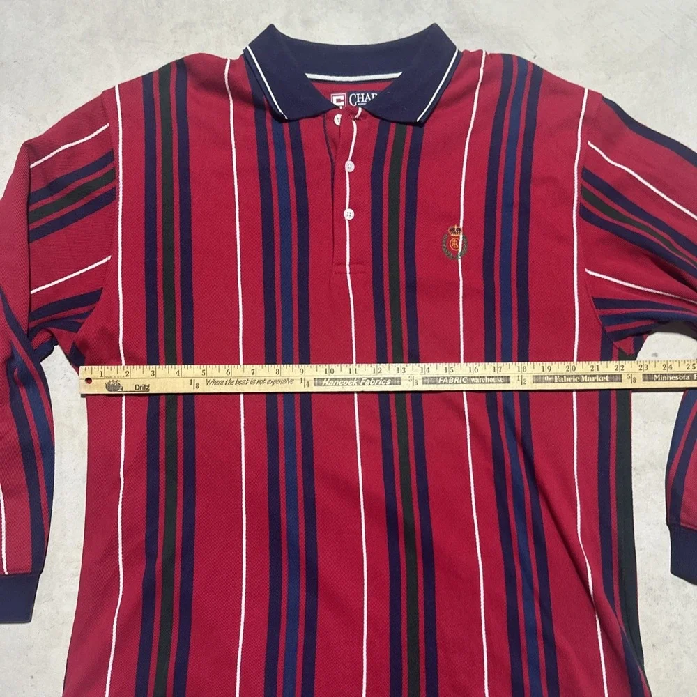 Vintage Chaps Ralph Lauren Striped Color Block Longsleeve Polo Men's XL Rugby